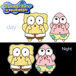 SpongeBob SquarePants Patrick Star Reflective Car Stickers Quirky Electric Car Motorcycle Body Decoration Stickers Car Stickers