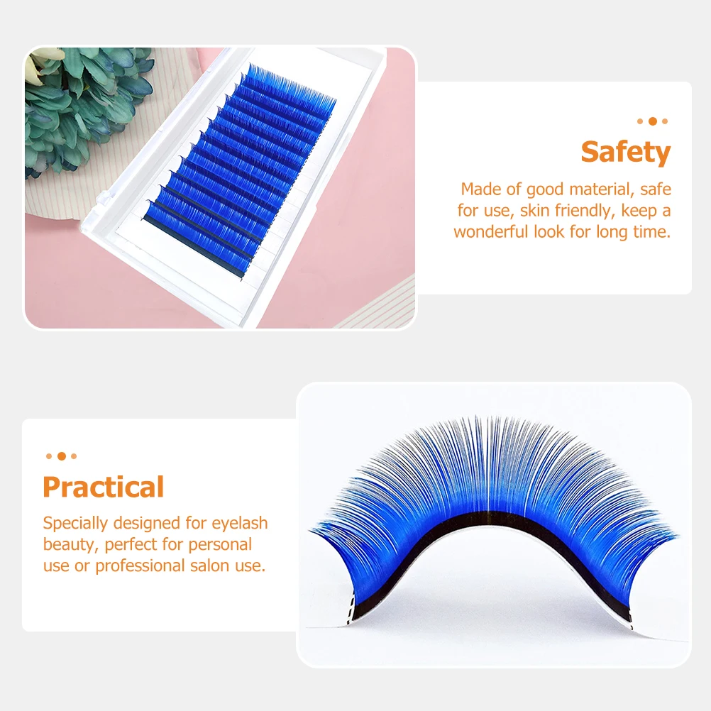 

Blue Single Grafting False Eyelashes Extensions Fake Lashes Stage Makeup Party Use Long Lasting Safe Material