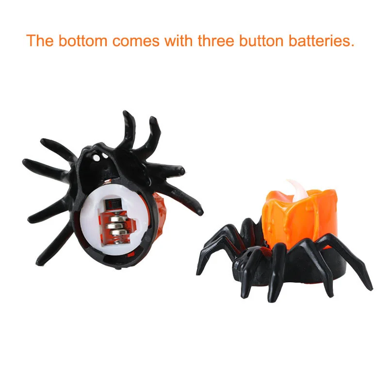 Spooky Lighted Plastic Spider Halloween Lights With LED Light For Halloween Decoration