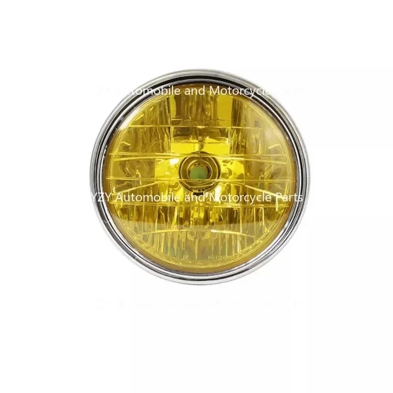For  CB Series 7 Inch 35W Universal Motorcycle Headlight Yellow Crystal Glass Clear Lens Beam Round LED HeadLamp