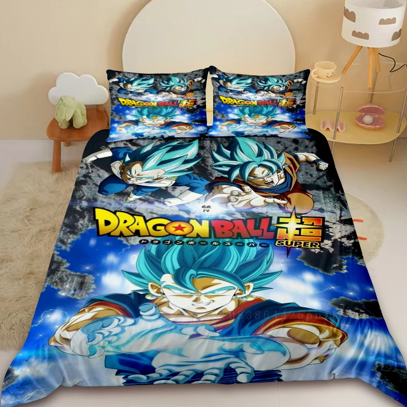 

3pcs Dragon Ball Duvet Cover Set Anime Cartoon Bedding Set Comforter Cover for Bedroom Decor Children Birthday Gifts