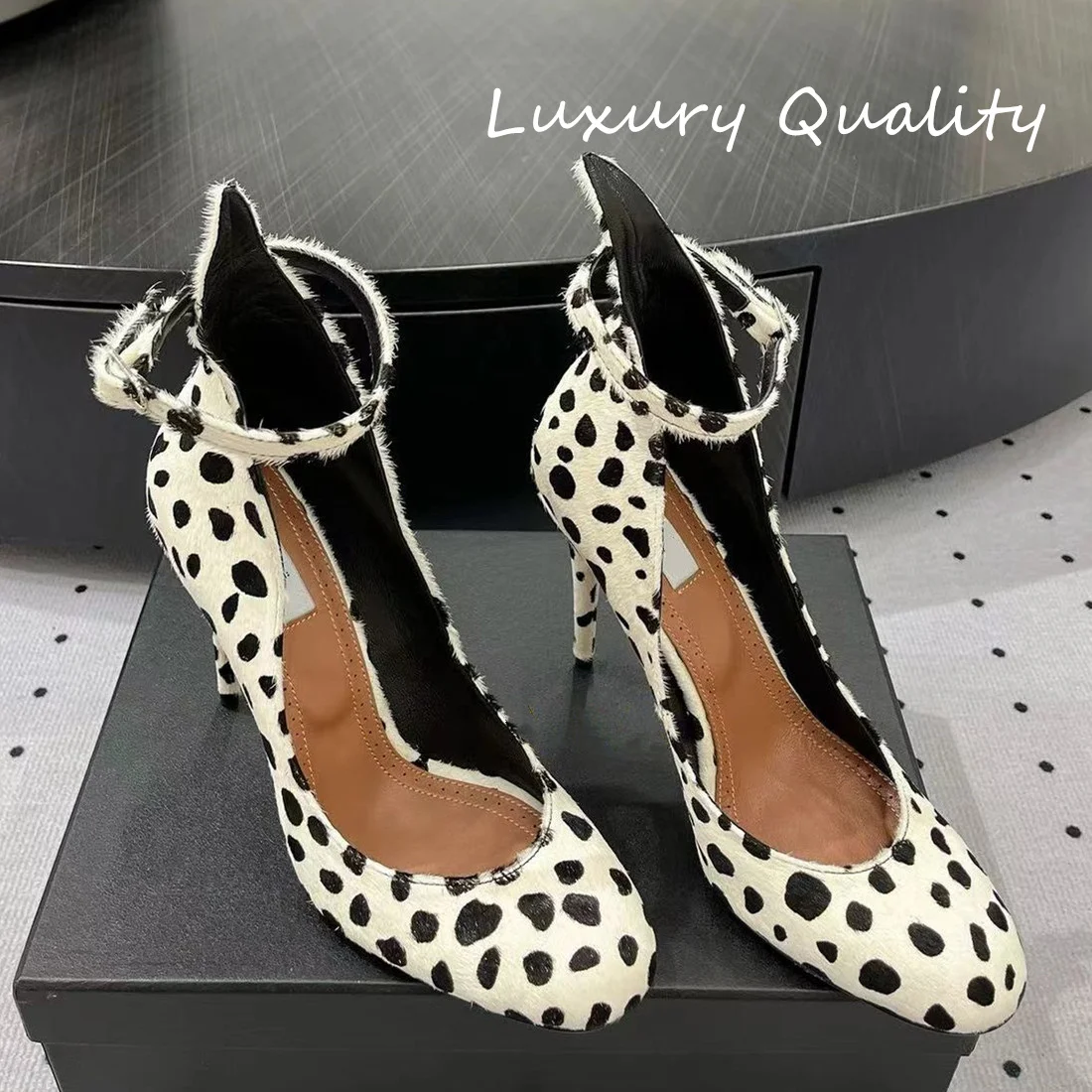 

Women's Summer high heels Shoe Slender heel Lacquer leather material Solid Color High10cm Genuine leather sole