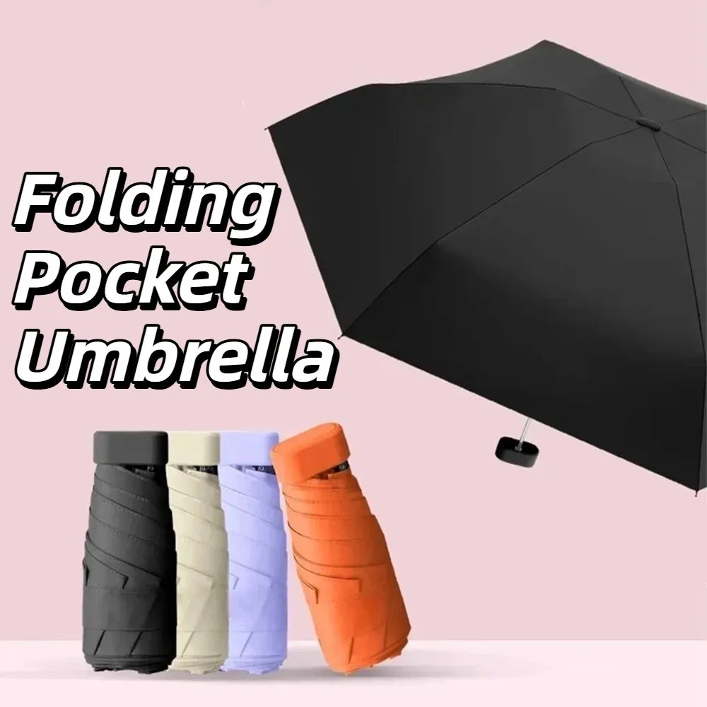 

Five Fold Mini Sun Umbrella UV Protection UPF50 Hand Operated Parasol Lightweight Durable Travel Rain Umbrella Daily Use