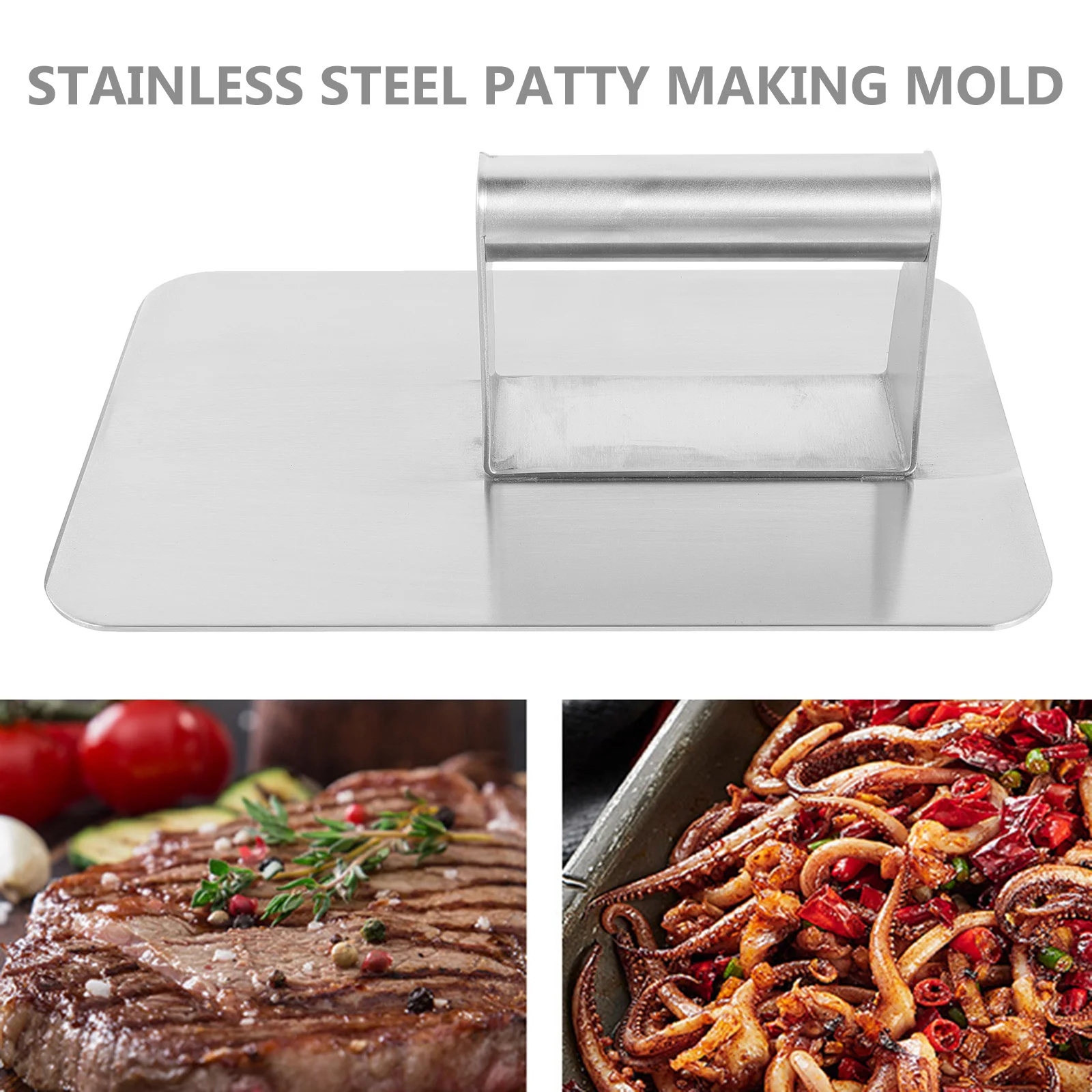 

Stainless Steel Burger Press Heavy Duty Non-Stick Patty Maker For Hamburger Meat Shaping Kitchen Gadget Grill Tool