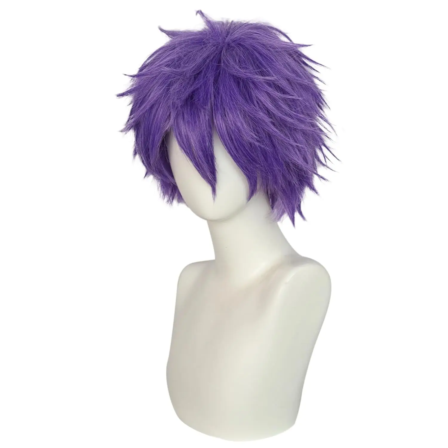 Short Purple Wig Men light Purple Wig for Anime Cosplay Lilac Wigs | Hairnet Unisex Layered Hair Light Purple Costume Violet Out