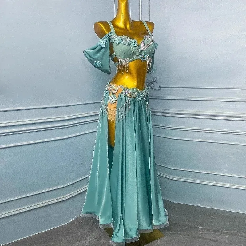 تخصيص ملابس الرقص الشرقي أداء زي للنساء 2025 مجموعة جديدة ملابس الرقص الشرقي تنورة كبيرة زي راقصة البطن