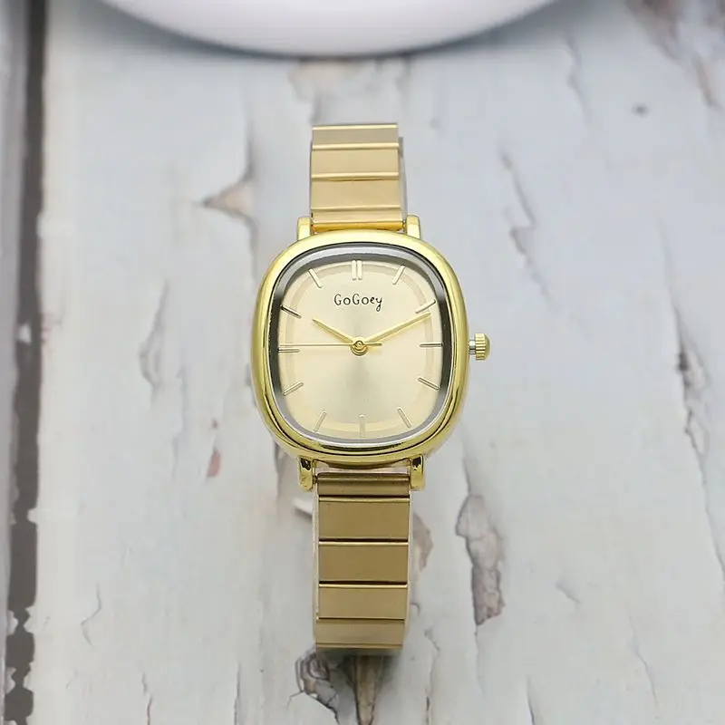 Women Watch for Girls Wrist Quartz Mujer Reloj Sliver Rose Gold Black Orologio Ladies Wristwatch Oval Stainless Steel Band Clock