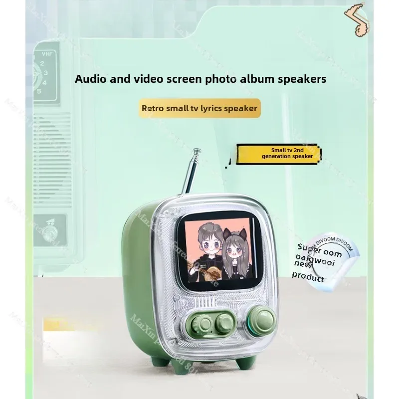 Retro bluetooth speaker mini small stereo small tv radio lyrics girl birthday gift