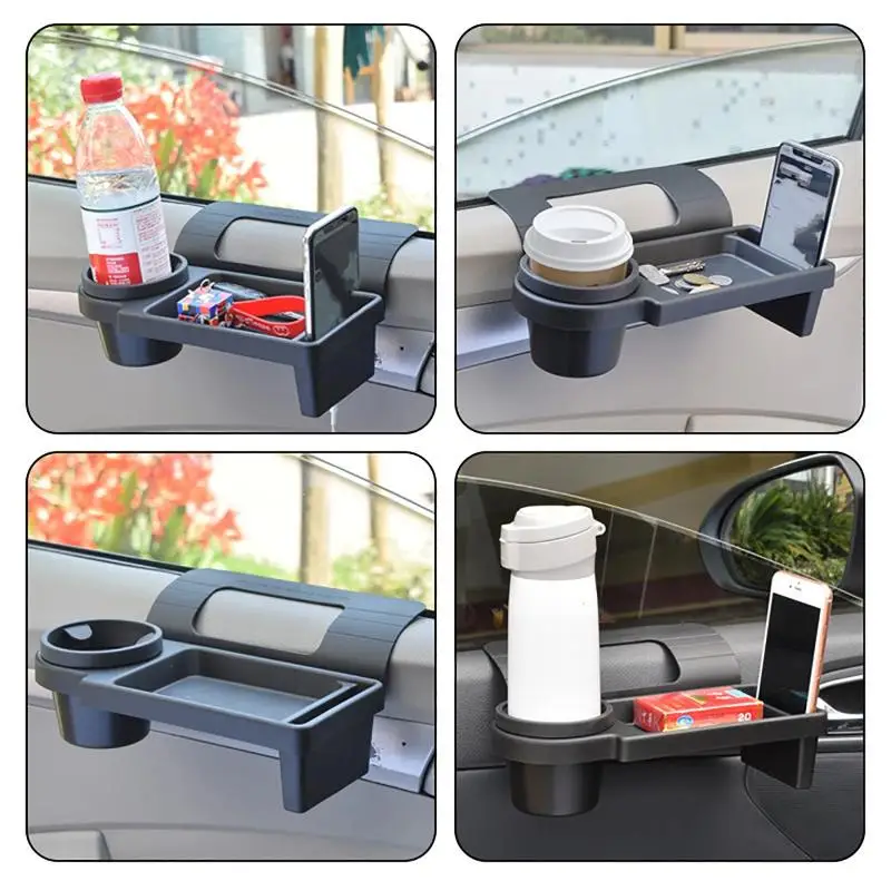 Car Cup Stand Phone Holder Mount Tray Side Door Window Storage Pocket Hanging Storage Rack With Auto Interior Accessories