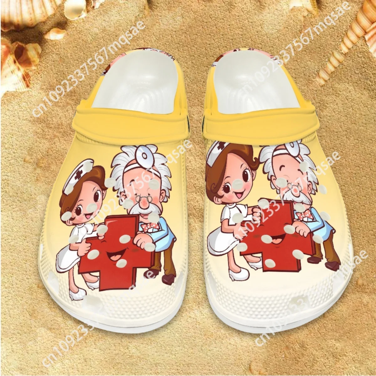 

Nursing Hole Sandals Cartoon Doctor Medical Designer Casual Slippers Hospital Work Comfortable Breathable Flat Slides Teens New