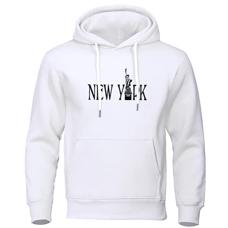 Men Women New York Hoodies Fashion Letter Printed Graphic Sweatshirts Loose Casual Harajuku Unisex Hooded Pullover Sportwear