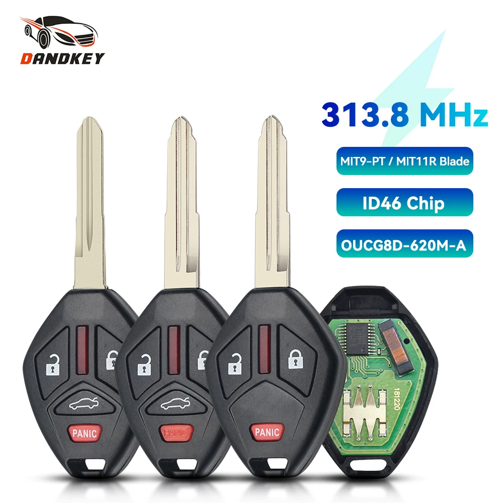 

Dandkey For Mitsubishi OUCG8D-620M-A Transponder Chip ID46 313.8Mhz For Mitsubishi Galant Eclipse 2007-2012 Uncut MIT11 Blade