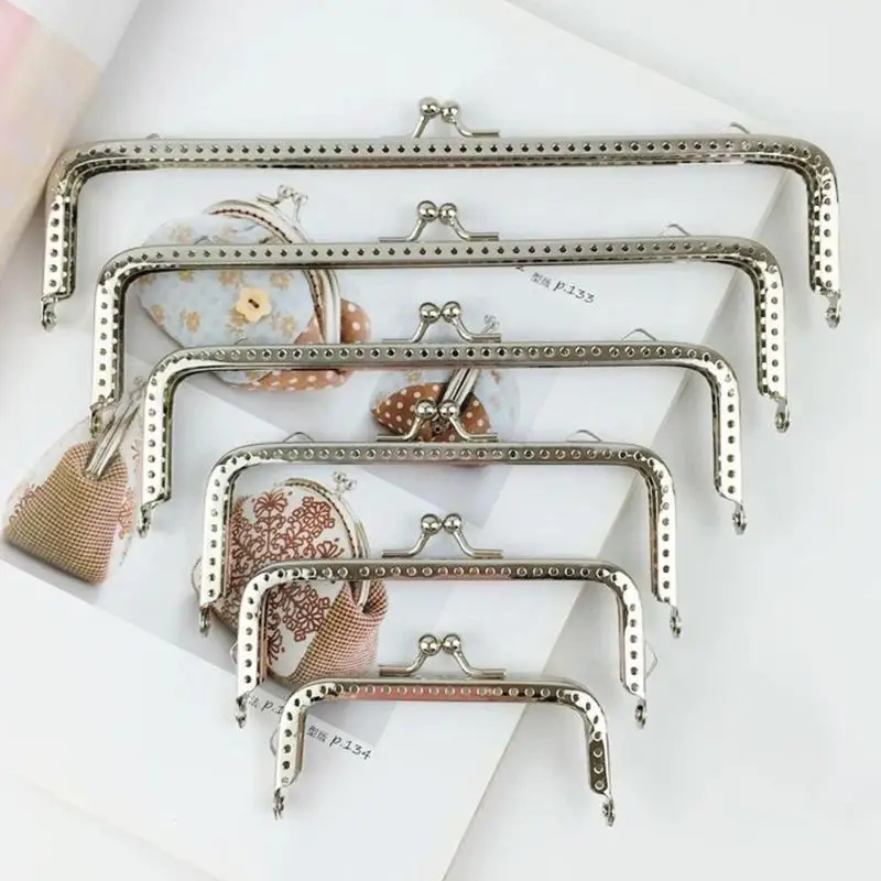 Durable Metal Purse Frame Kiss Clasp Vintage Bag Clasp Lock for DIY Leather Sewing Craft Gift for Makers