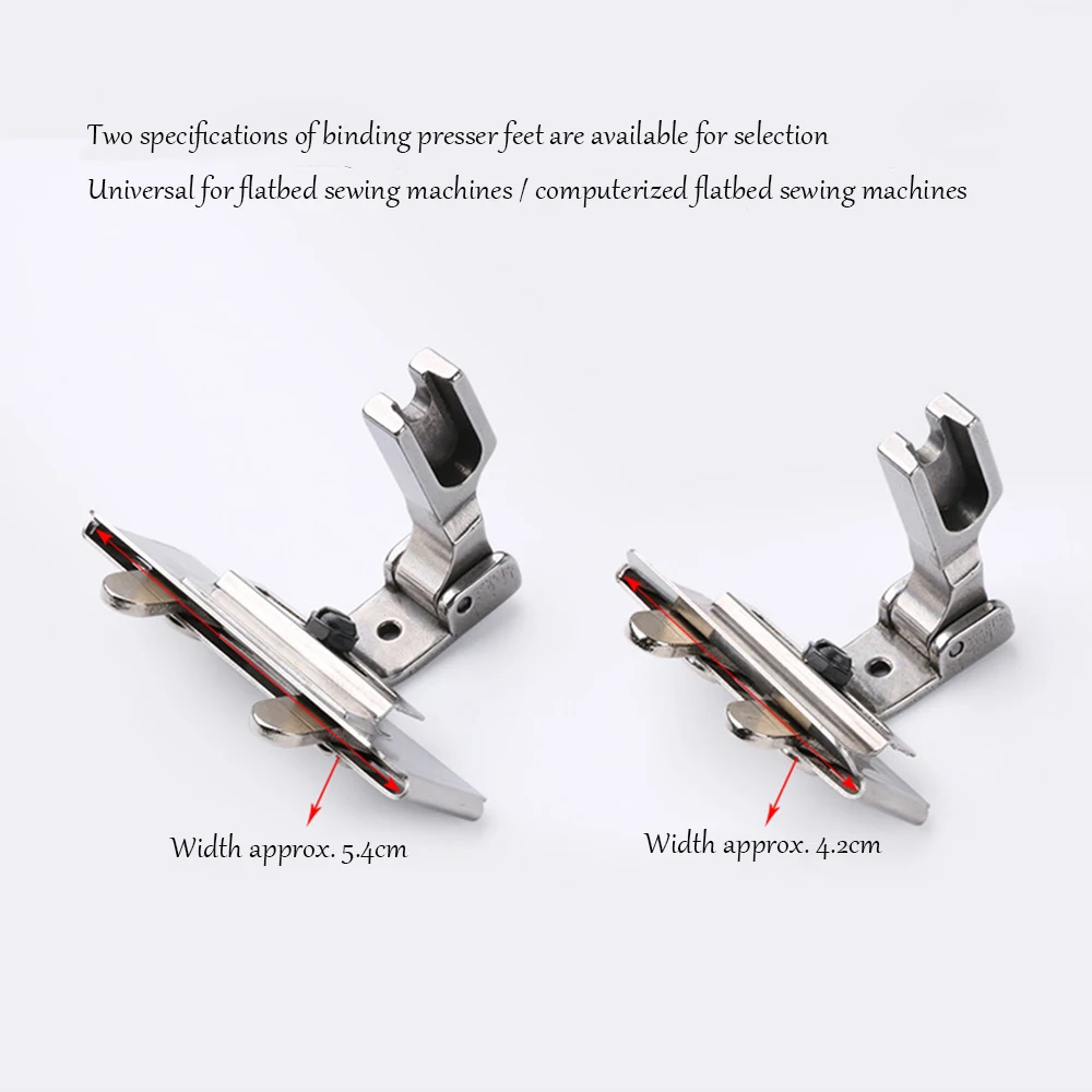 Flache Nähmaschine S10A, groß, verstellbarer Streifen-Nähfuß, 5,4 cm, für Gurtband, Verlegungsstreifen, Gummibänder, Spitze usw