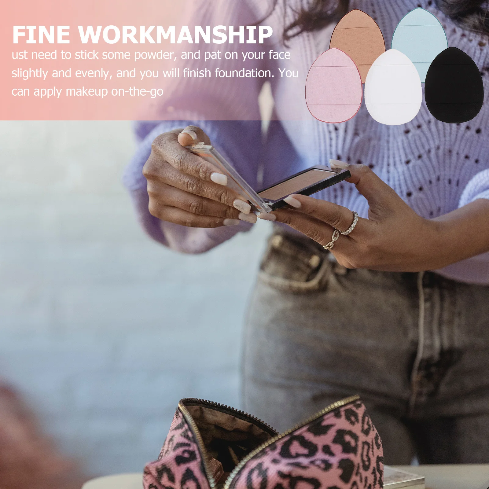 12pcs Mini Makeup Small Portable Foundation Powder Applicator Tools For Face Loose Powder Women Puff