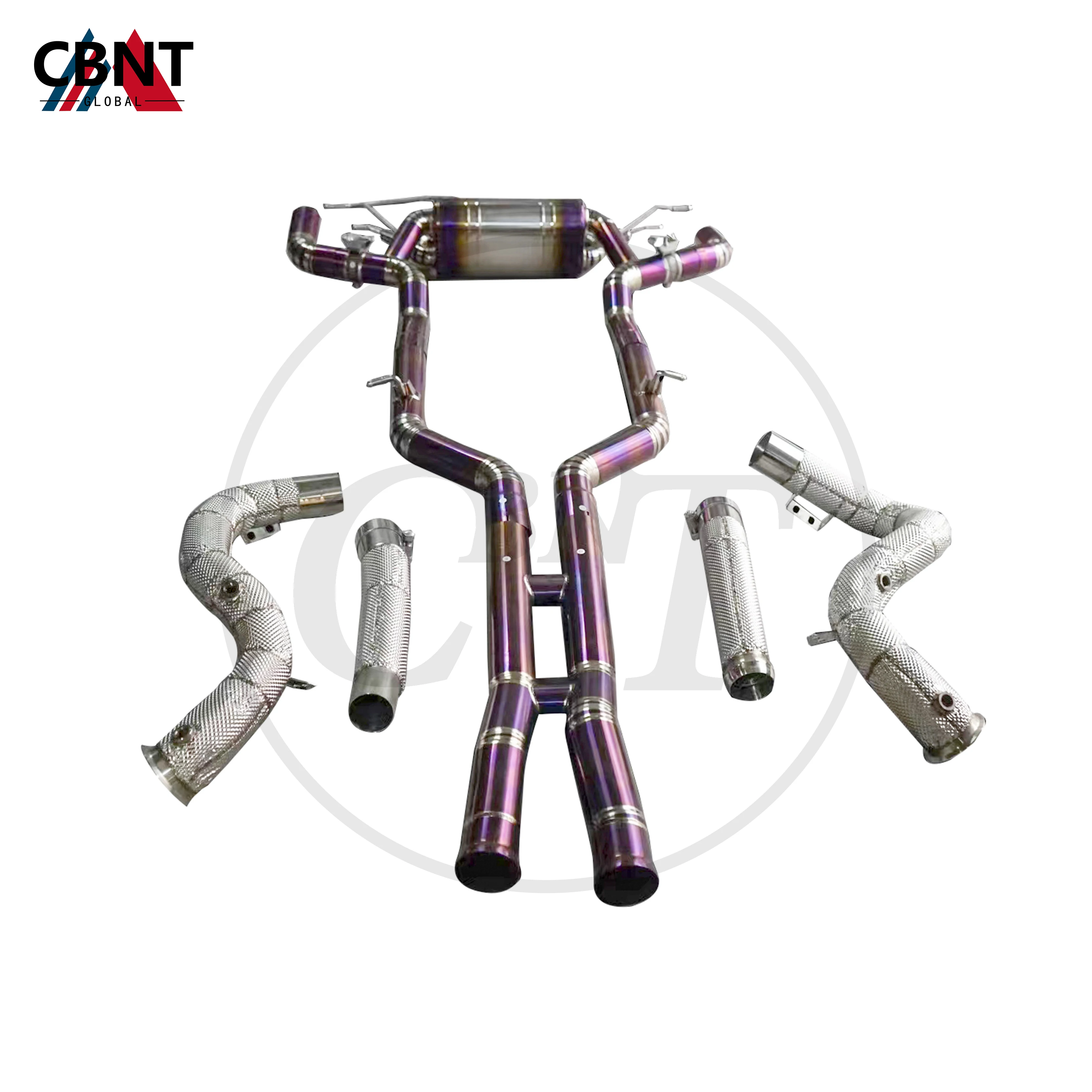 CBNT for Mercedes Benz AMG GTR 4.0T Valved Exhaust Catback Pipe System & Exhaust-headers Titanium Alloy Exhaust-pipe