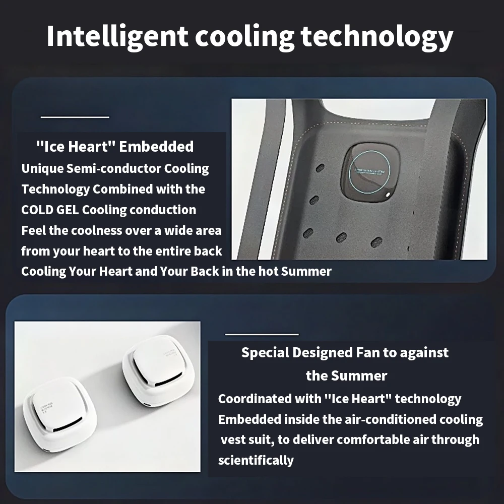 سترة تبريد صيفية لتكييف الهواء سترة ثلج للرجال والنساء تعمل على تعميم الملابس الجليدية سترة تبريد قابلة للتعديل مع عبوات ثلج