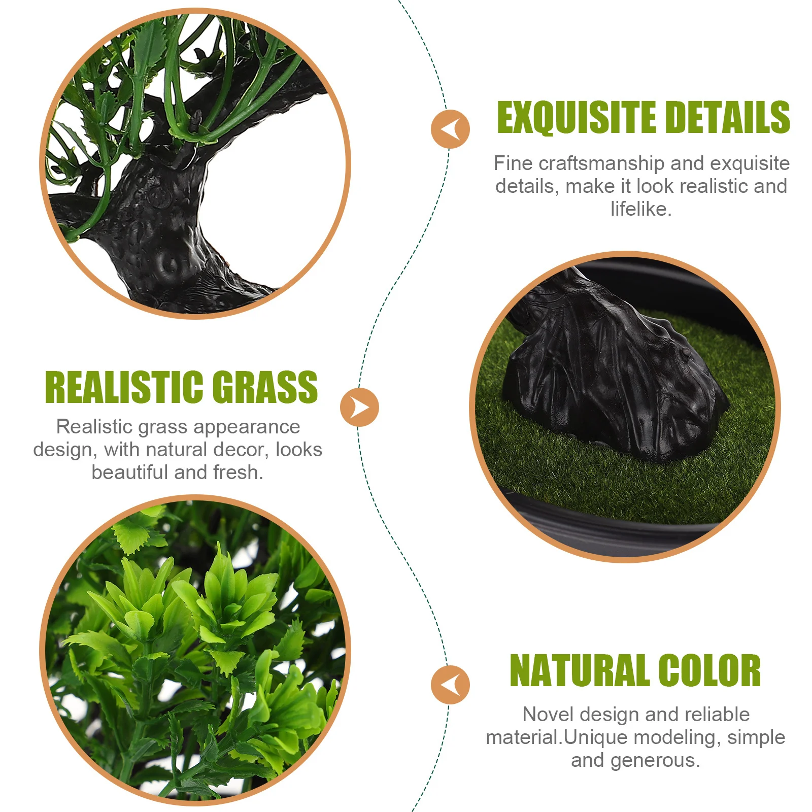 

Artificial Bonsai Pine Tree Simulation Plant Plastic Material Realistic Detailed Indoor Outdoor Home Store Decoration Natural