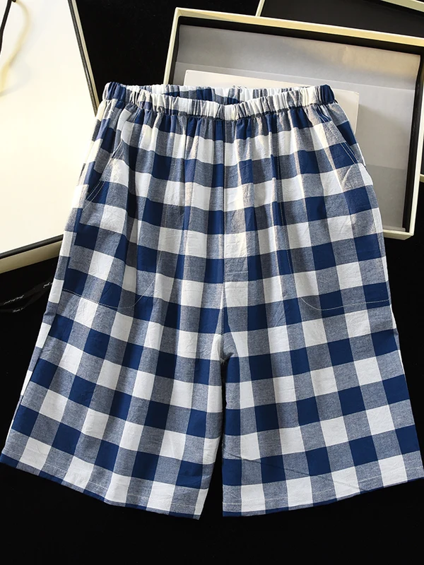 منقوشة Waed القطن orts الرجال Spwear الصيف فضفاض خمسة أرباع المنزل السراويل مريحة للتنفس عارضة الشباب Sle