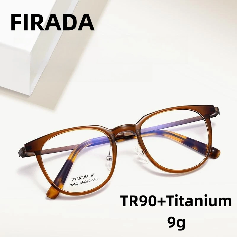 

FIRADA модные удобные очки сексуальные ретро TR90 очки из чистого титана оптические оправы по рецепту для женщин и мужчин 2A53-C