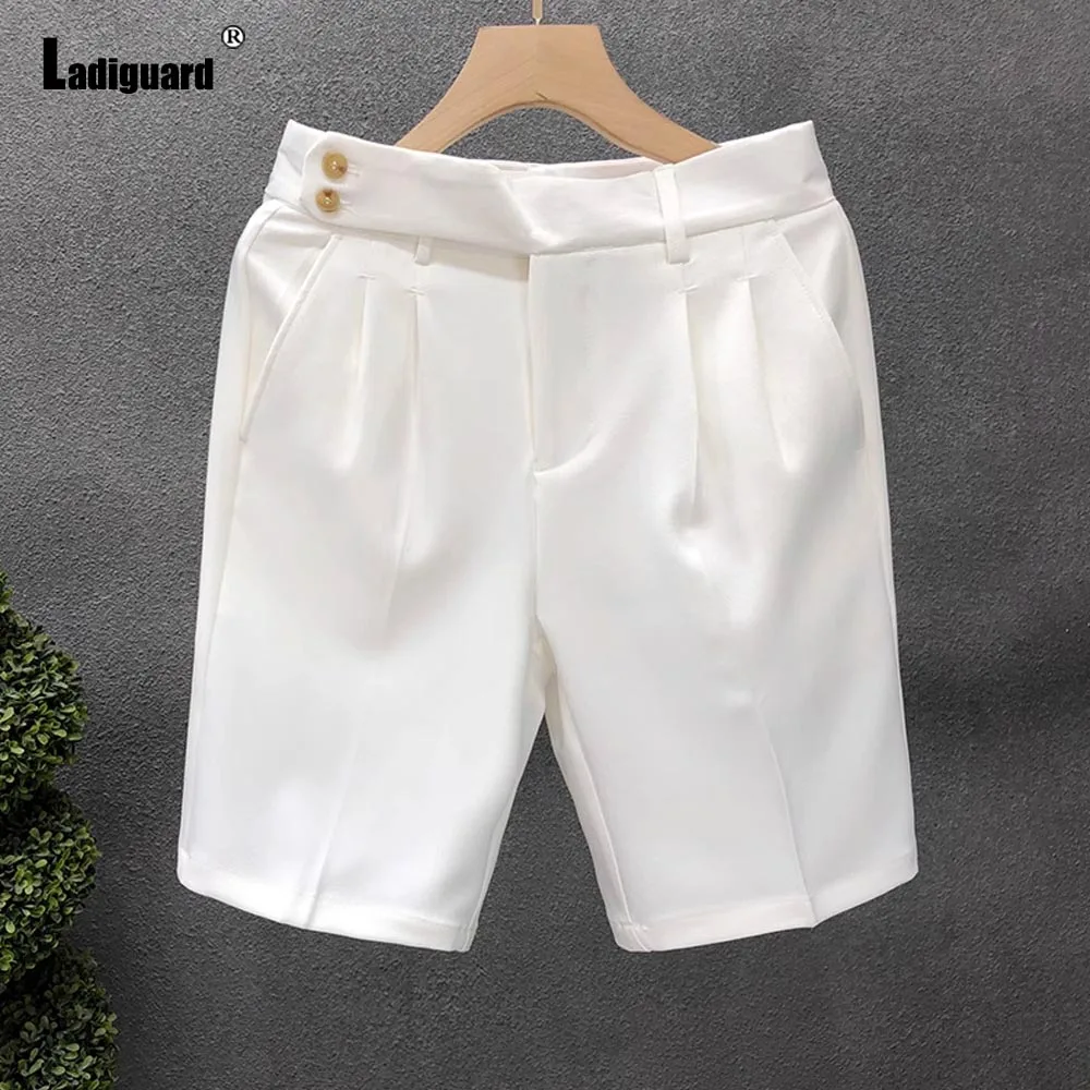 2025 Mens Elegant Formal Party Wedding Suit Shorts Sexy Double Buttons Up Naples Shorts Men's Stand Pocket Casual Half Pants New