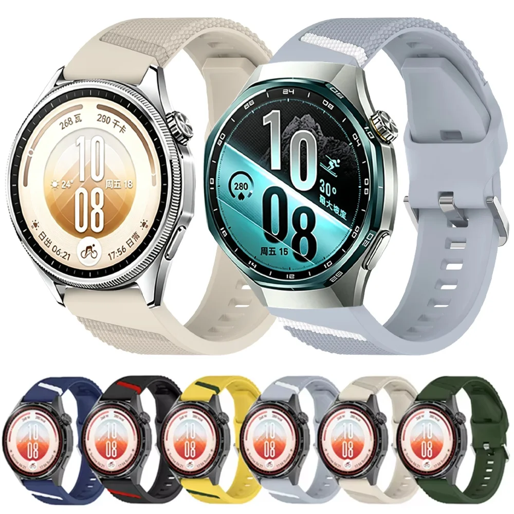 22mm Official Wave Point Silicone Strap For Huawei Watch GT7/GT7 Pro 46mm Band Replaceable Huawei Watch 6-5 GT6 Pro GT6-5-4 46mm