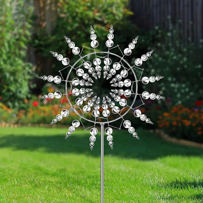 Unique Rotating Windmill Outdoor Magic Metal Crafts Creative Home Garden Windmill Decoration Ornaments Courtyard Weather Vane