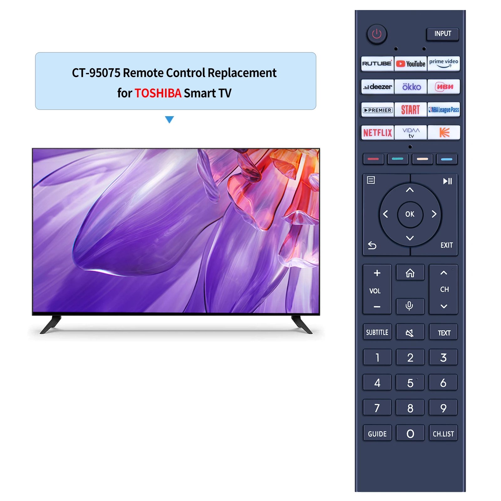 Nuevo Control remoto de CT-95075 de voz para Toshiba Smart TV 55Z670ME 65Z670ME 75Z670ME