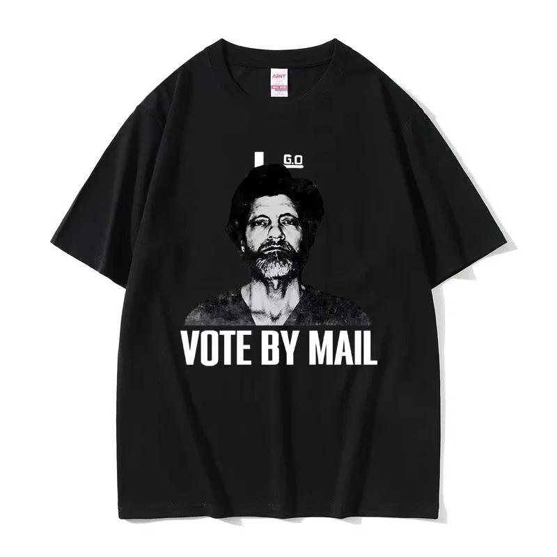 التصويت Bt البريد تيد Kaczynski Mugshot تي شيرت المرأة موضة عادية مضحك ملابس بأكمام قصيرة تيز خمر الشارع الشهير