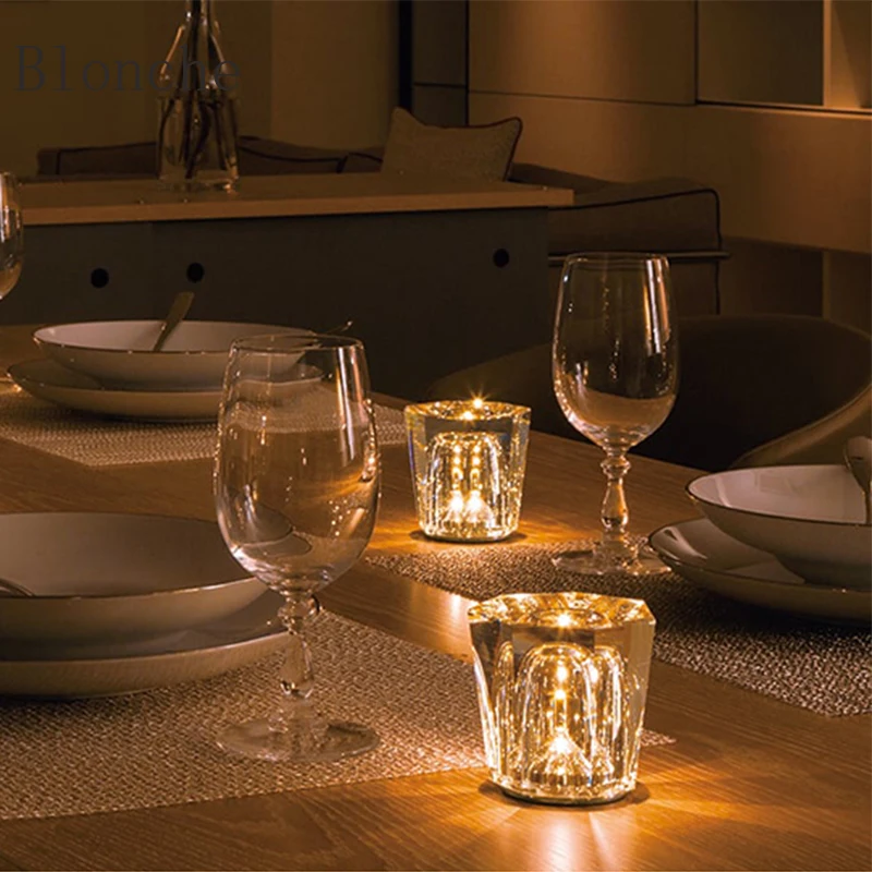 Retro K9 Crystal Diamond Table Lamp Restaurant Bar Table Lamp Creative Decoration Night Light Bedroom Bedside Lamp