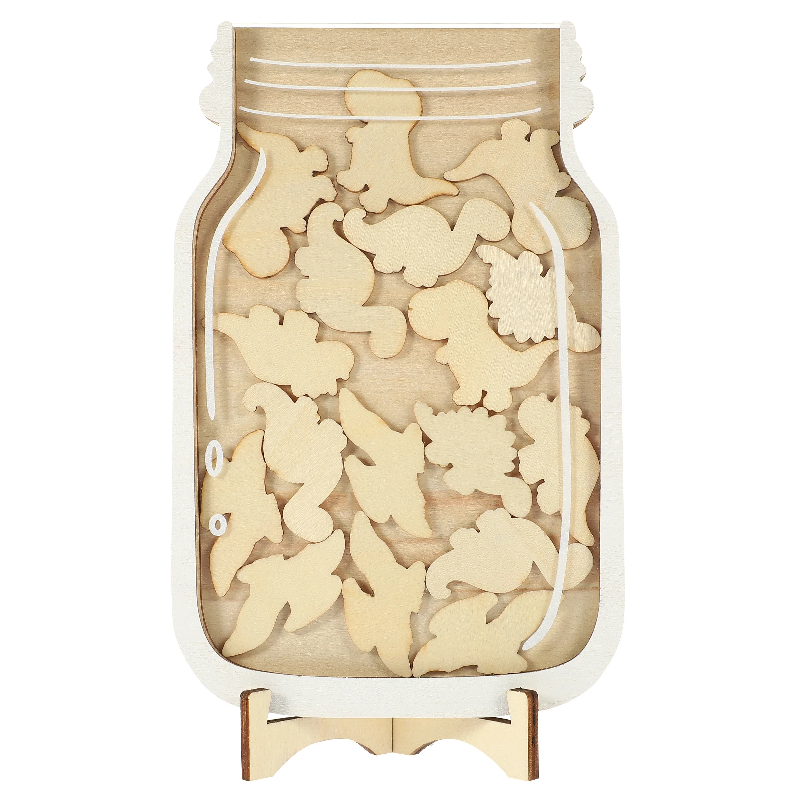 

1 set Storage Jar Kids Reward Chart Decorative Wooden Toy Container School Training Prize Classroom Stickers