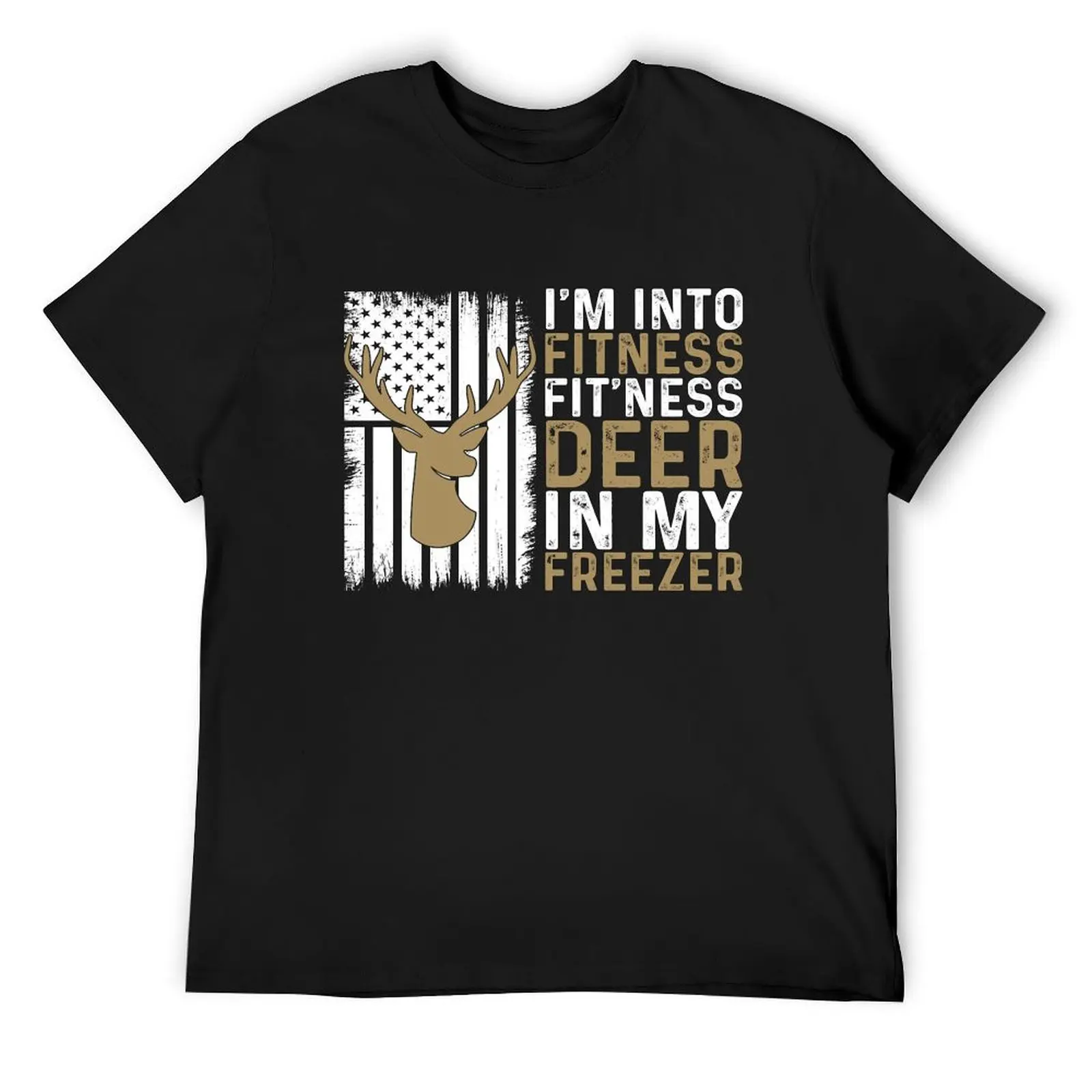 

I'm Into Fitness Fit'ness Deer In My Freezer Deer Hunting T-Shirt aesthetic clothes tees summer tops blacks Men's t-shirt