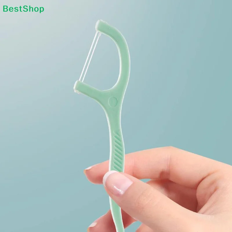 〔R〕Mint Fresh Double-Line Floss Picks (50-Count) | Dual-Strand Teeth Cleaning Sticks, Deep Plaque Removal for Daily Oral Care