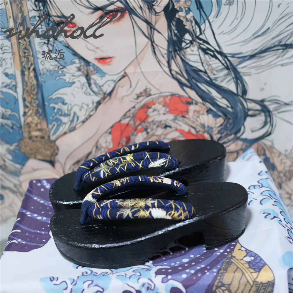 2025 femmes japonaises en bois Geta Animation Coplay Costumes chaussures sandales compensées femmes pantoufles tongs pantoufles sabots chaussures