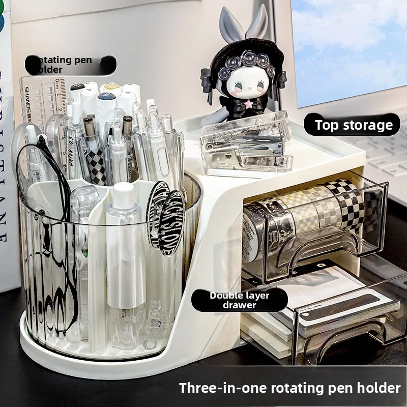 

Student large capacity pen holder, stationery storage box, miscellaneous office desk storage rack, makeup brush storage box