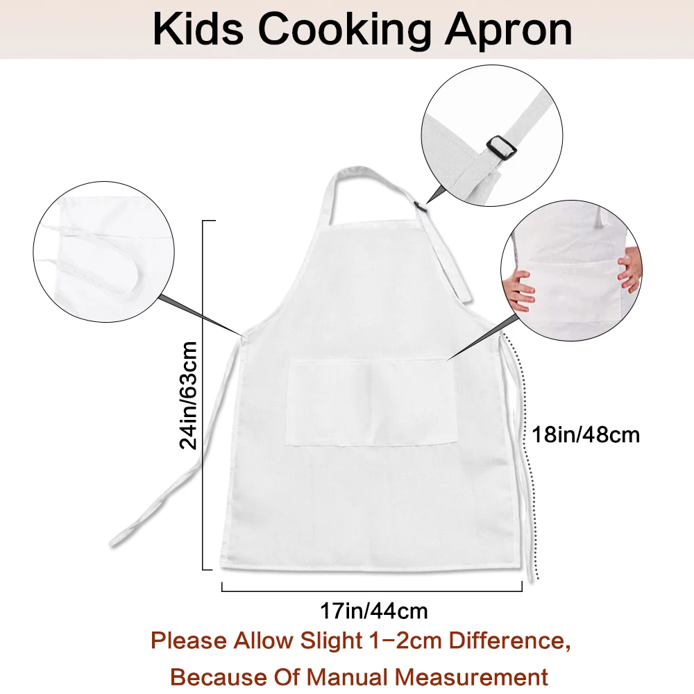 Christmas Baking Crew Children's Apron Kids Baking Apron Mini Chef Gift for Xmas Gingerbread Man Printed White Bakers Apron