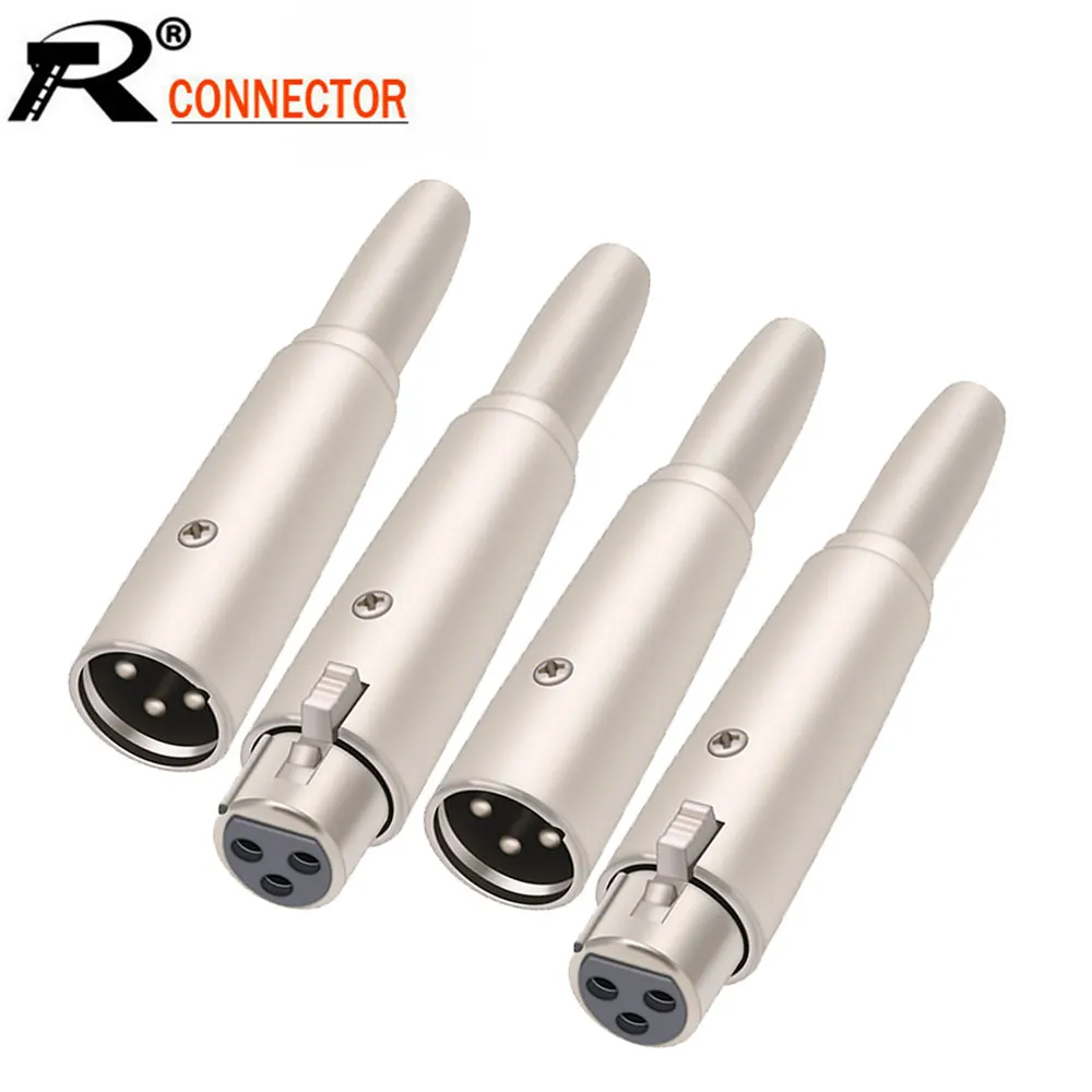 1 pc/lote 3 pinos xlr plugue de conversão 6.5mm núcleo cobre microfone cabo adaptador plugue macho para 1/4 Polegada mono fêmea jack cabo áudio