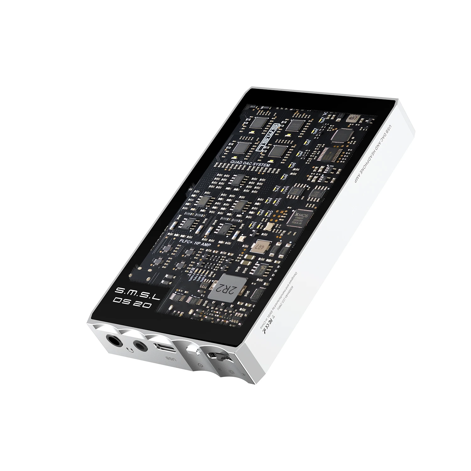 SMSL DS20 Tragbarer DAC AMP Kopfhörerverstärker Hi-Res Audio Vollständige MQA-Dekodierung CS43131 PCM768 DSD256 3,5 mm + 4,4 mm Ausgang