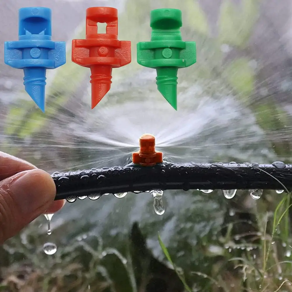 100pcs Micro Atomizing Garden Sprinkler Nozzle 90 180 360 Degree Refraction Micro Water Spray Misting Nozzle Garden Irrigation