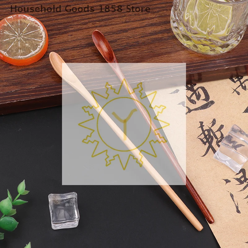 Japanese Cooking Honey Sugar Spoon Tea Coffee Stirring Spoons Long Handle Wooden Spoon Household Dessert Drink Spoon Small Spoon