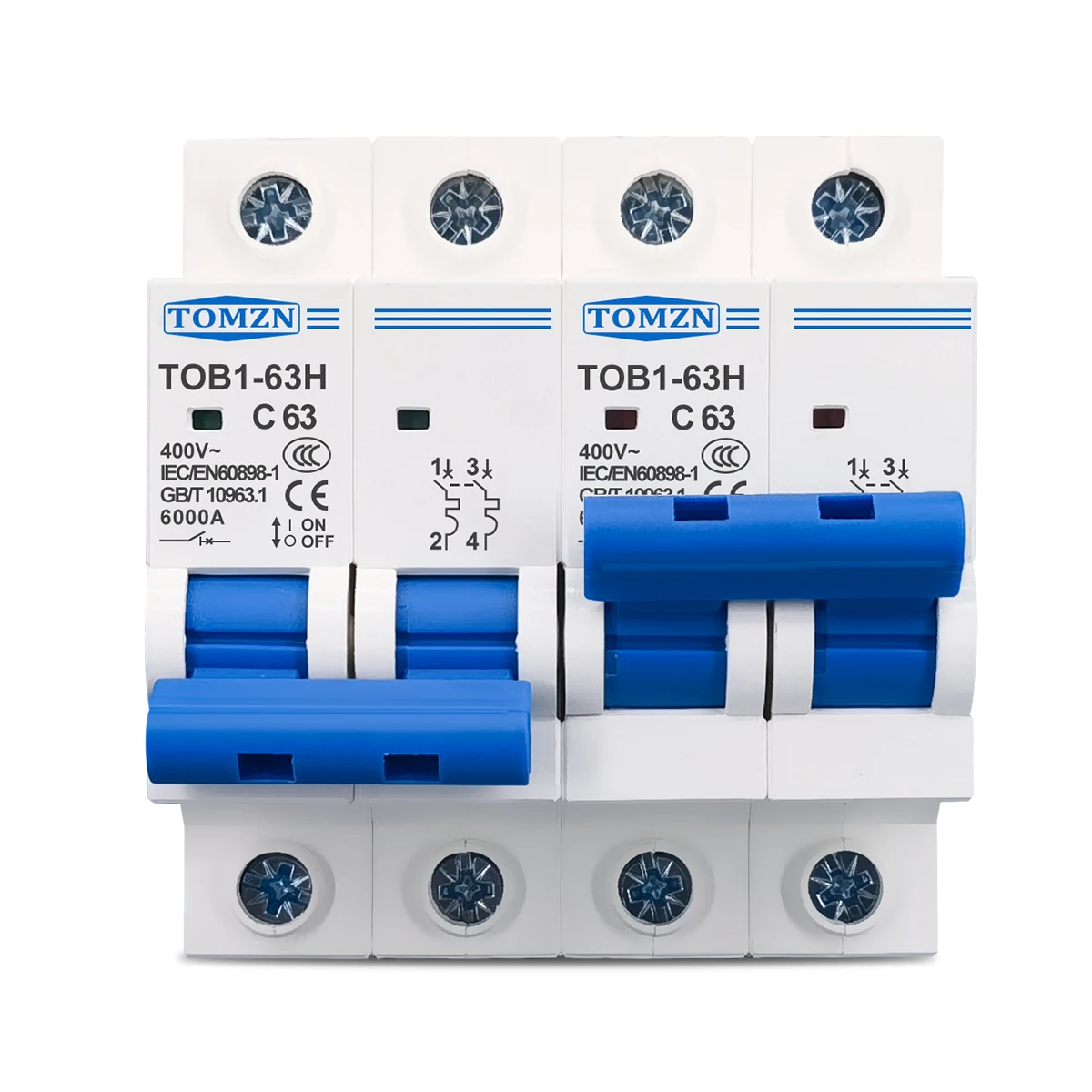 TOMZN 2P Plus 2P 230V AC 6-63A MTS Manueller Transferschalter Leistungsschalter MCB 50/60Hz 400V~