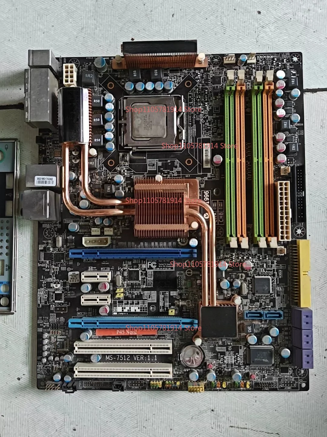 For MSI Pure Copper Tube Workstation P45 NEO2 Main Board, Main Board Plus 4 Cores CpUQ8300 Two 2G Memory, Original Baffle