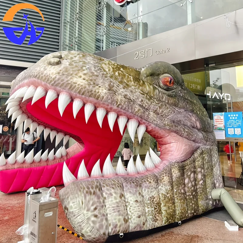 Inflatable Realistic T-Rex Head Arch Air Model, Dinosaur Passage Decor Prop for Dinosaur Park, Themed Event & Outdoor Exhibition