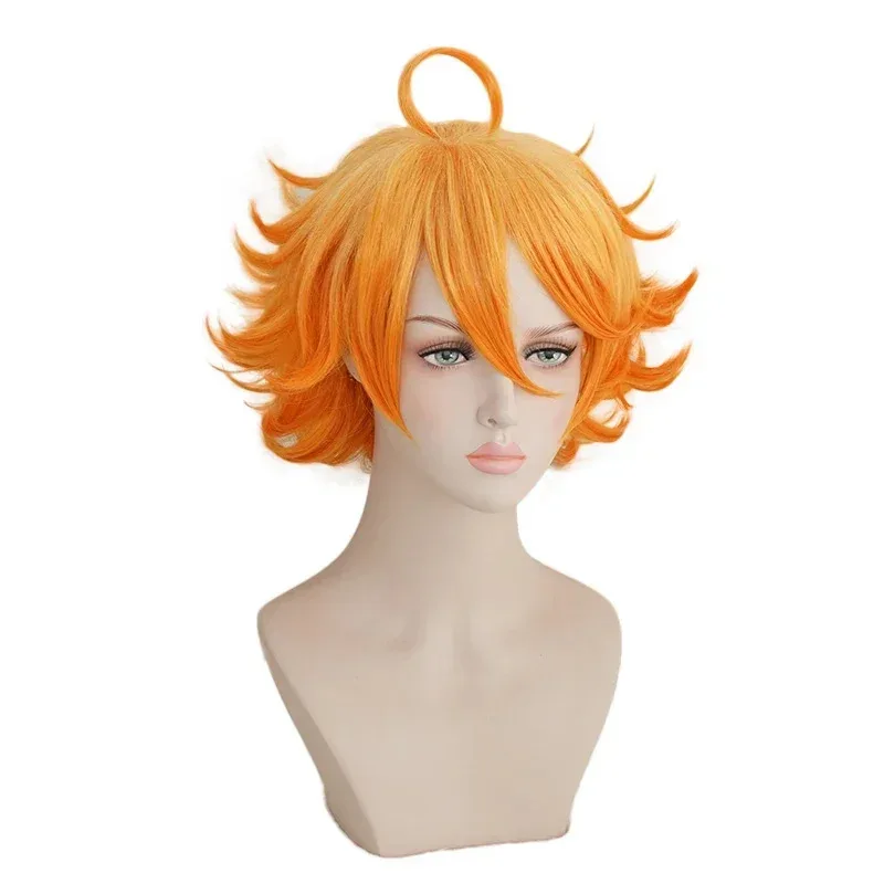 CyEmma شعر مستعار تأثيري أنيمي ياكوسوكو نو نيفرلاند وعد نيفرلاند البرتقال مقاومة للحرارة الاصطناعية خصلات الشعر المستعار + غطاء شعر مستعار
