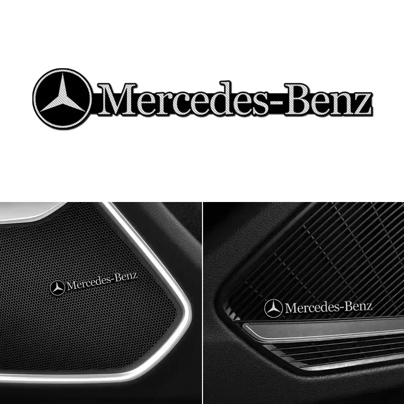 3D Aluminum alloy Car Speaker Audio Sticker Badge Emblem Decoraiton Accessories For Mercedes Benz AMG W108 W124 W126 W140 W168