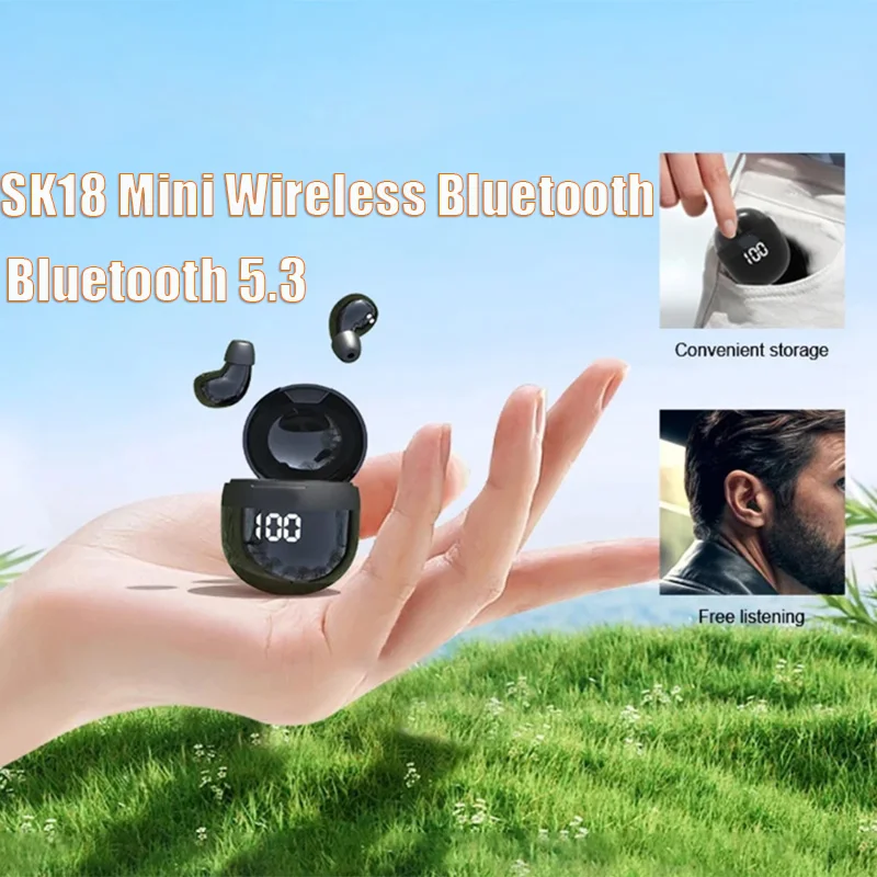 

SK18 Mini Wireless Bluetooth Earphones Sleep Headset With Mic Noise Reduction Heavy Bass Earbuds 2026 New