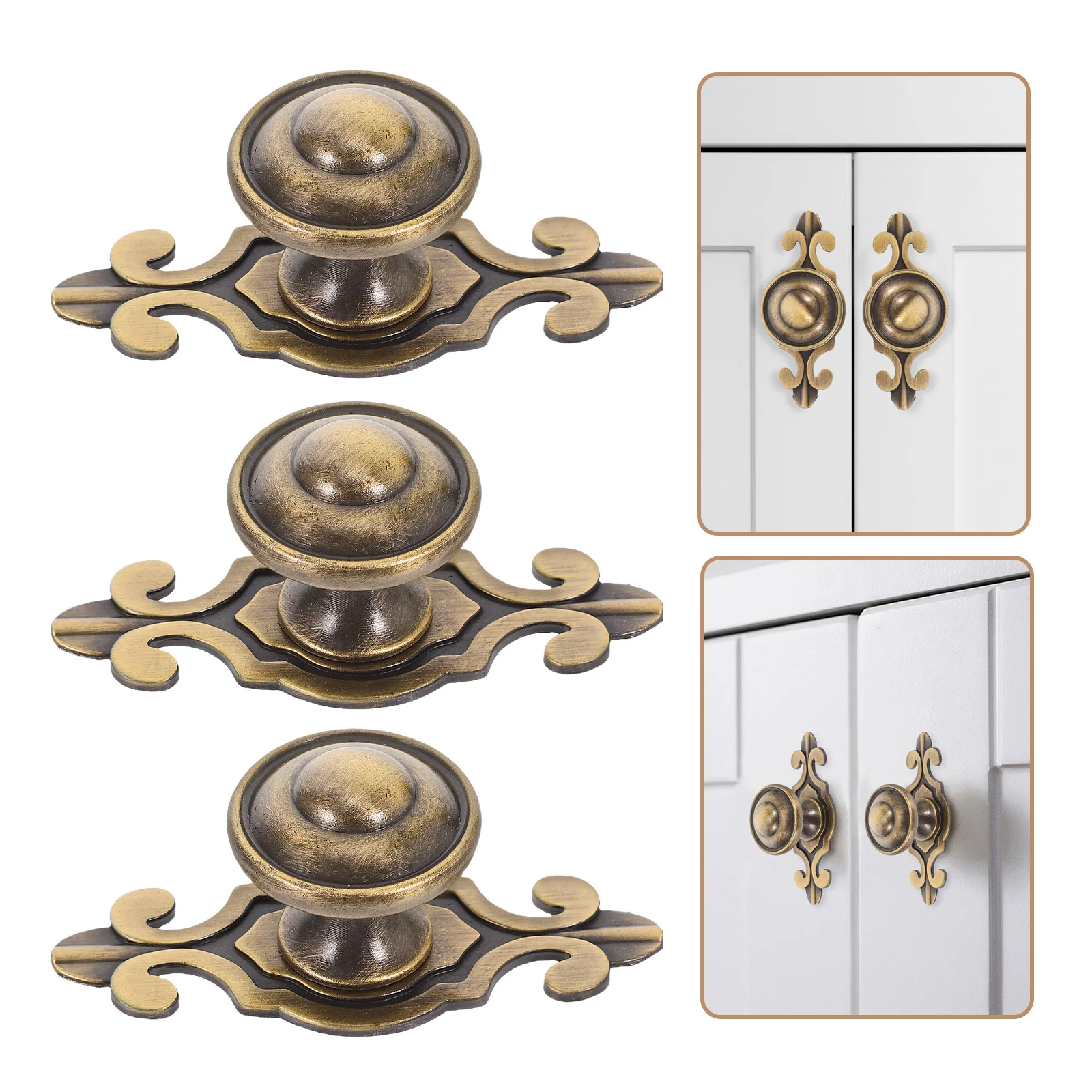 

10Pcs Vintage Bronze Solid Door Handle Decorative Cabinet Drawer Pull Cupboard Knobs Cabinet Drawer Pulls