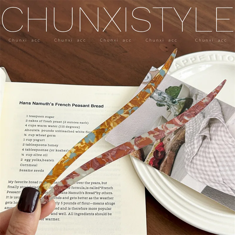 Minimalist Acetate Hair Pin 2025 New Ancient Chinese Style Bun Stick for Women Office Elegant Updo Accessory