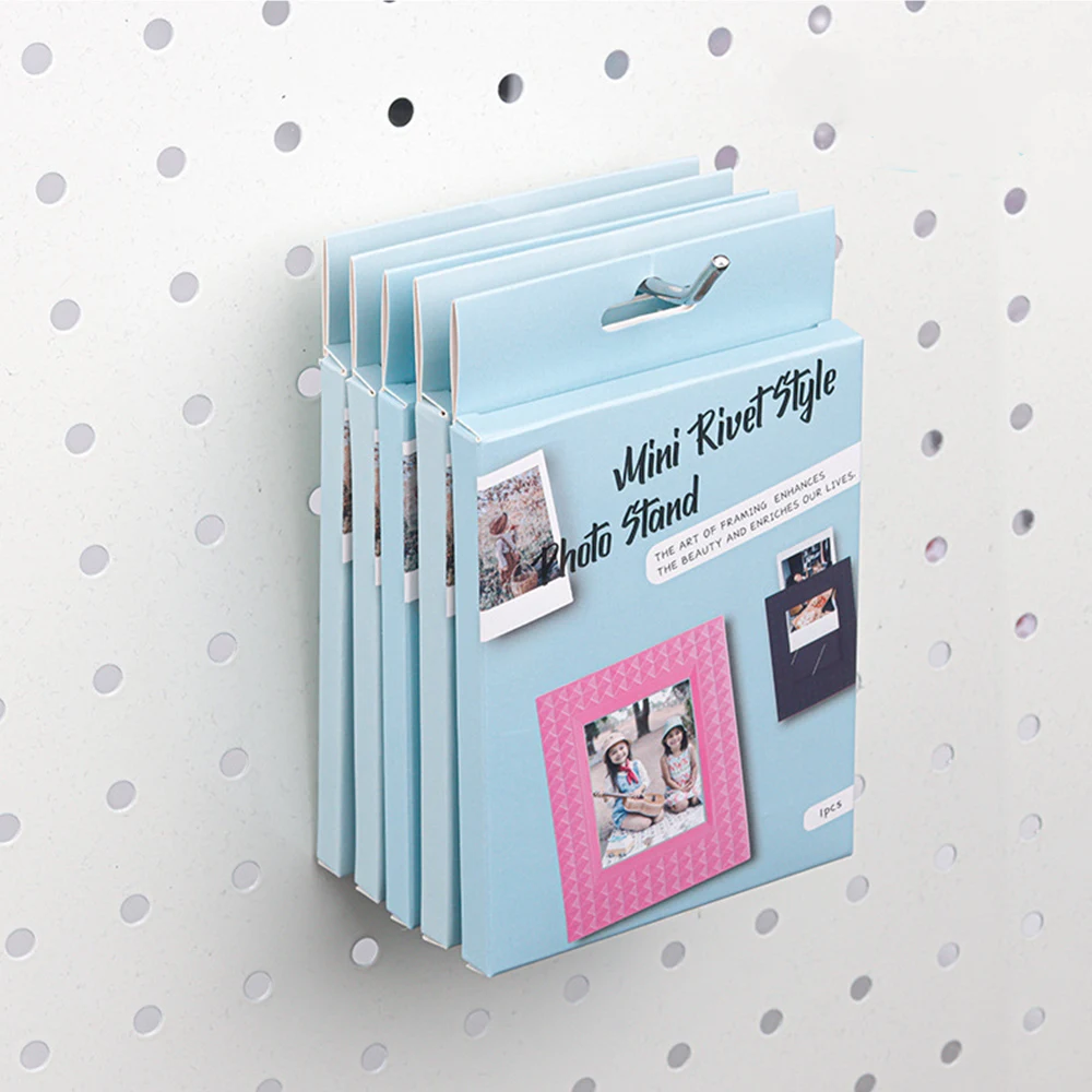 3 Inch Mini Photo Frame Rivet Pattern Colorful Picture Display Stand Picture Frame Desktop Decor Album Idol Photocard Holder INS