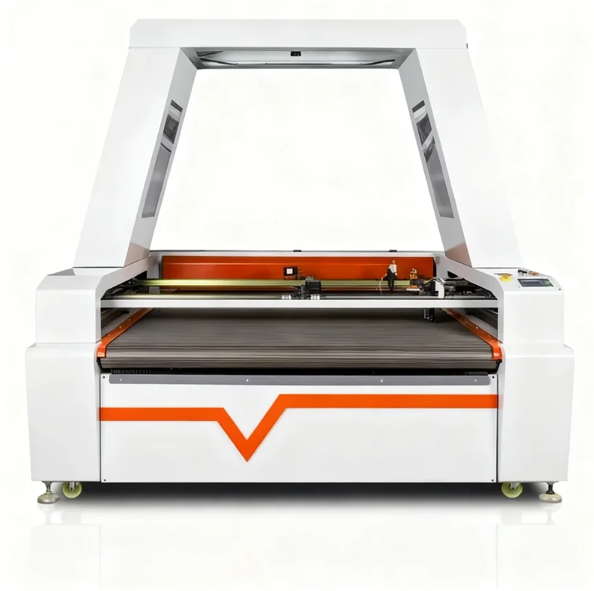 New Design 1610 High CCD Camera Fabric Cloth Cutting Laser Cutting Machine with Auto Feeding